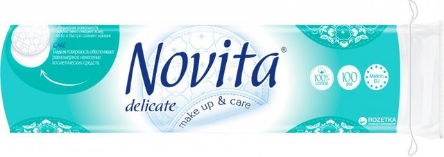 Ватні диски Novita delicate make up & care 100шт/уп. (4744246013078)
